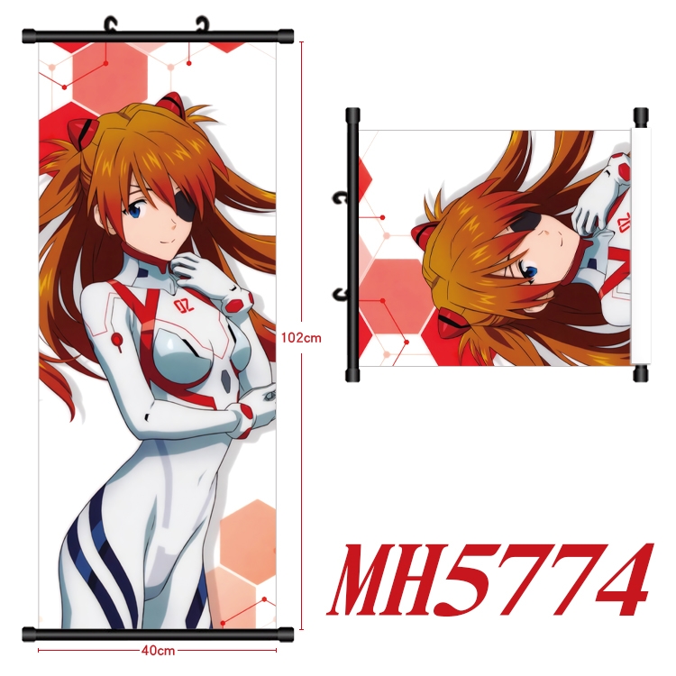 EVA Anime black Plastic rod Cloth painting Wall Scroll 40X102CM MH5774A