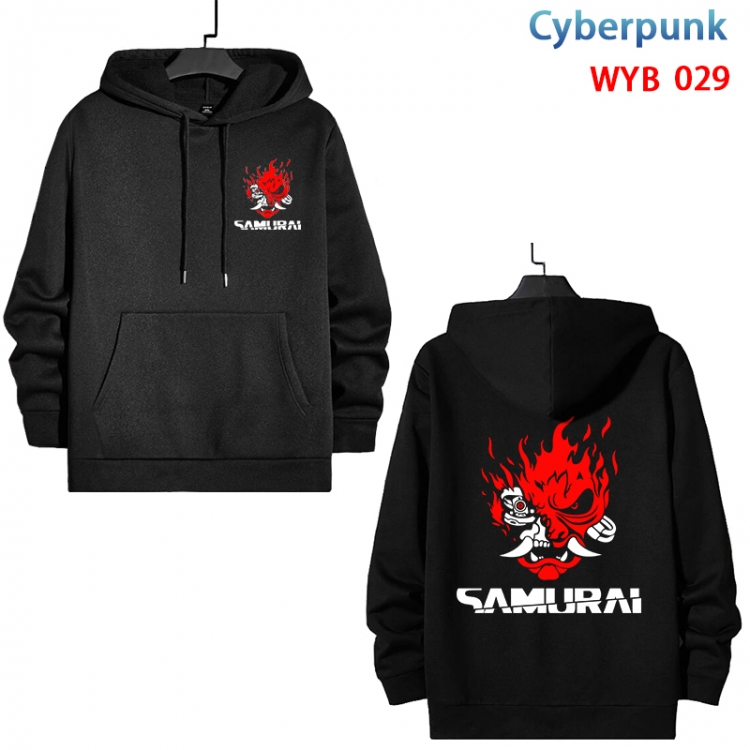 Cyberpunk Cotton Hooded Patch Pocket Sweatshirt from S to 3XL WYB-029