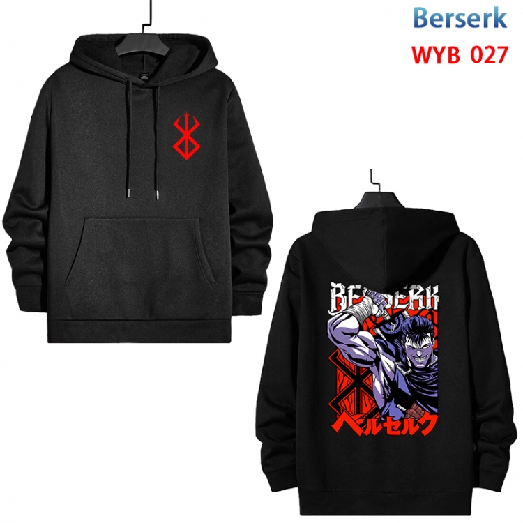 Berserk Cotton Hooded Patch Pocket Sweatshirt from S to 3XL MYB-027