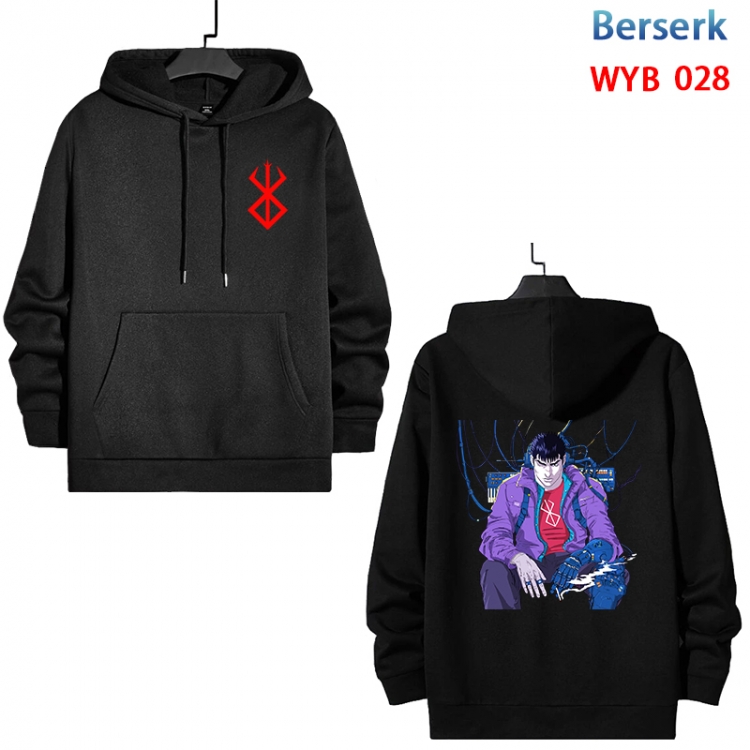 Berserk Cotton Hooded Patch Pocket Sweatshirt from S to 3XL MYB-028