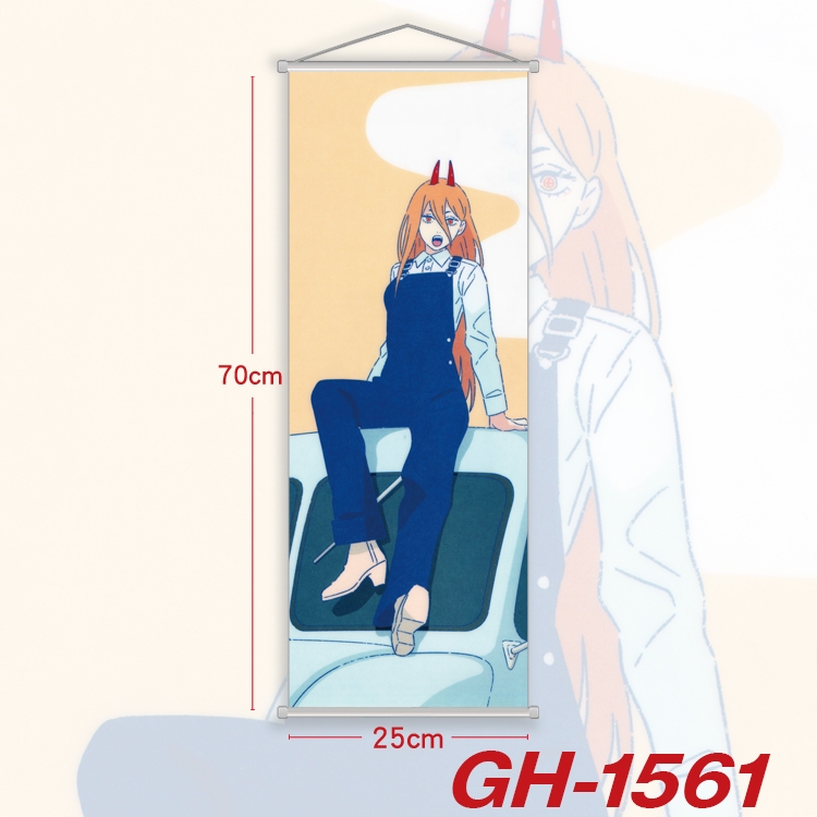 Chainsaw man Plastic Rod Cloth Small Hanging Canvas Painting Wall Scroll 25x70cm price for 5 pcs  GH-1561A