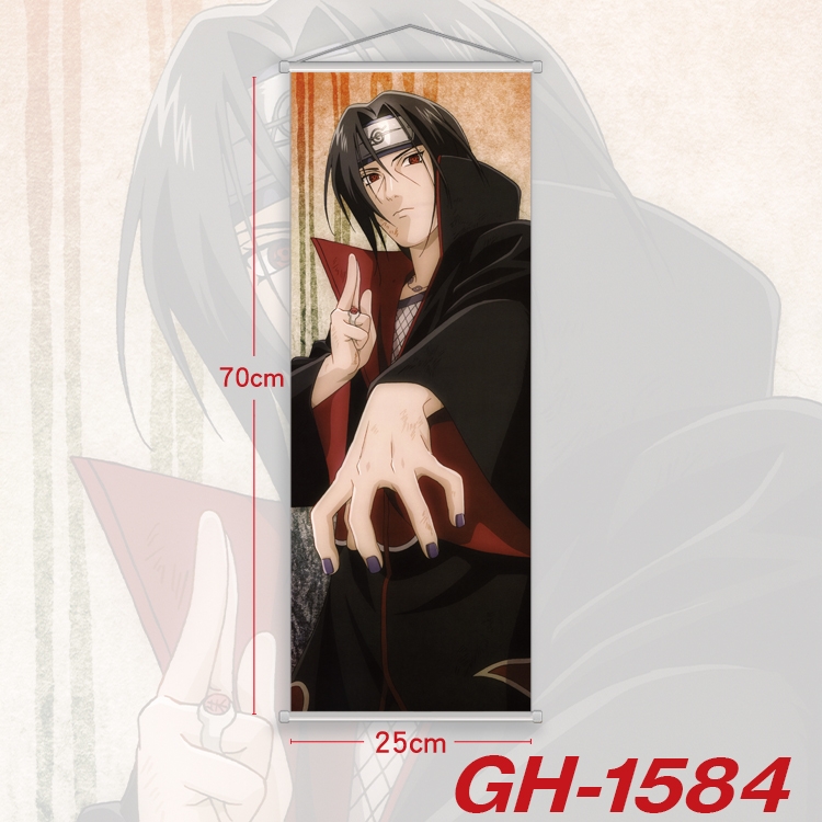 Naruto Plastic Rod Cloth Small Hanging Canvas Painting Wall Scroll 25x70cm price for 5 pcs GH-1584A