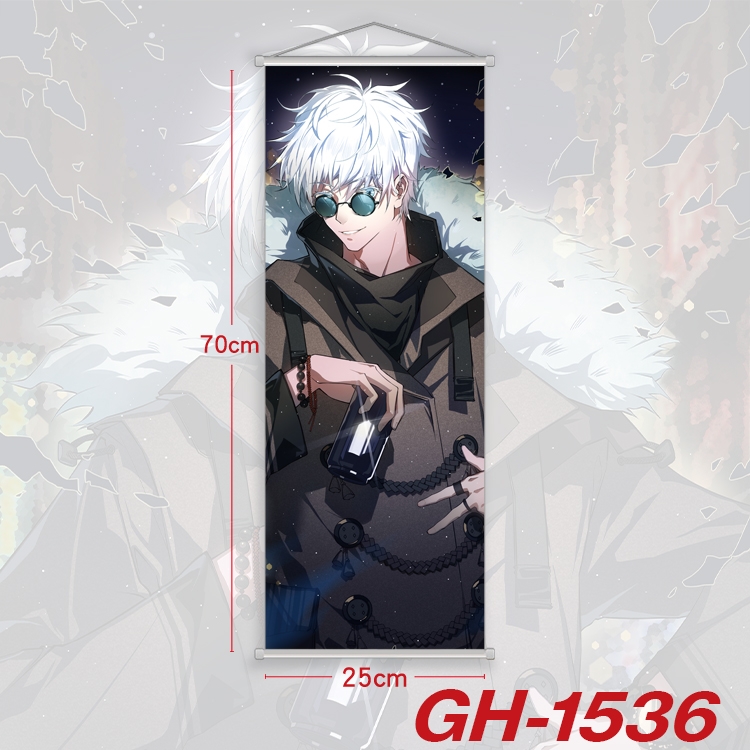 Jujutsu Kaisen Plastic Rod Cloth Small Hanging Canvas Painting Wall Scroll 25x70cm price for 5 pcs GH-1536A