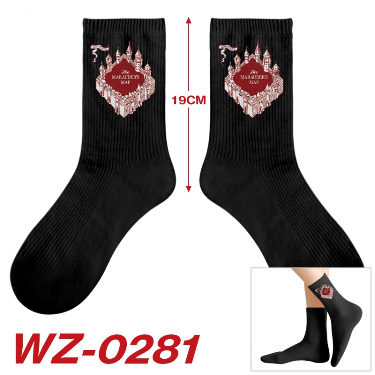 Harry Potter Anime printing medium sock tube height 19cm price for  5 pairs WZ-0281