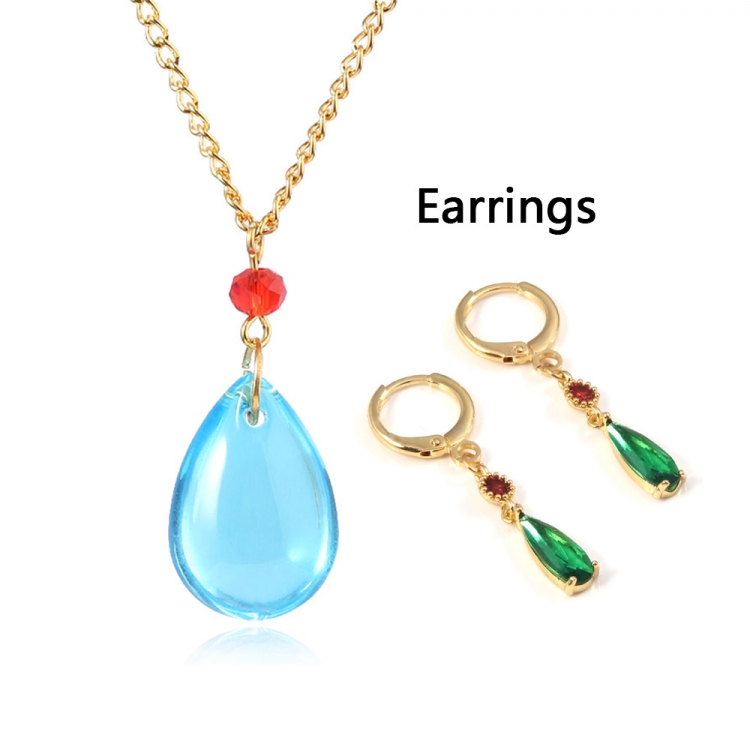 Howls Moving Castle Hall water drop earrings necklace anime cosplay earrings pendant OPP packaging  price for 2 pcs