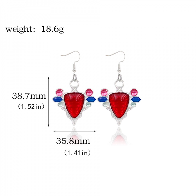 JoJos Bizarre Adventure Accenture Red Stone Earrings Joseph Cosplay Accessories Earrings OPP Packaging price for 2 pcs