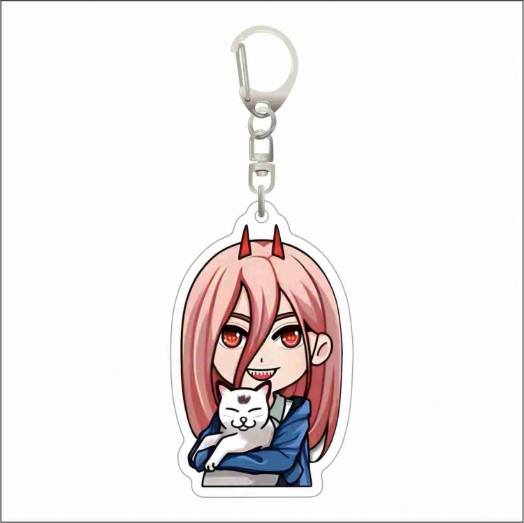 Chainsaw man Acrylic D button bag pendant key chain price for 5 pcs