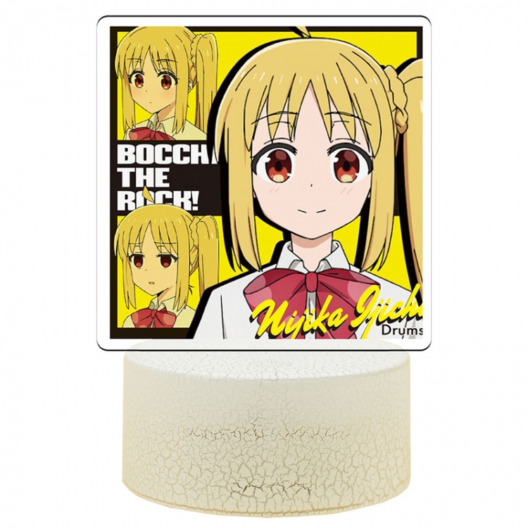 Bocchi the rock Acrylic night light 16 kinds of color changing USB interface box 14X7X4CM white base