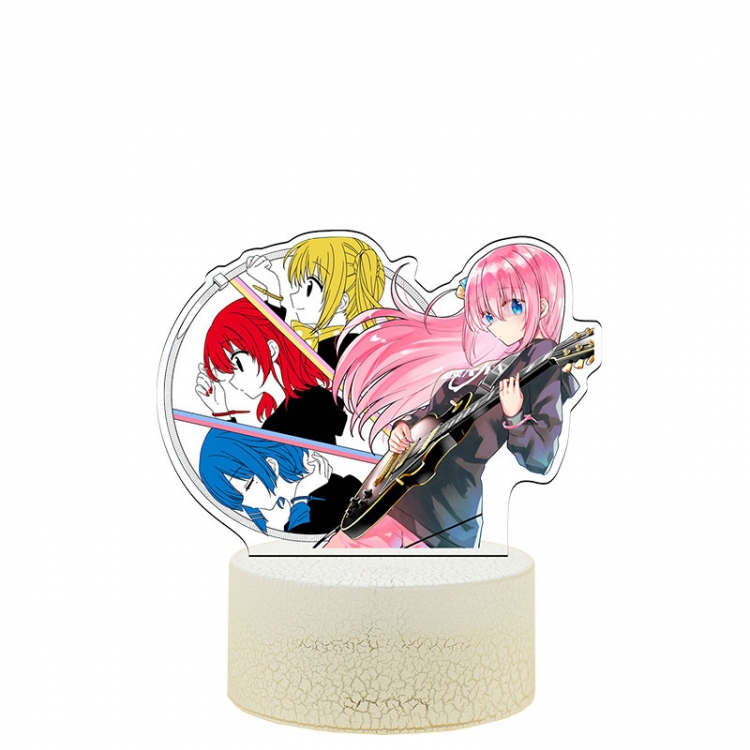 Bocchi the rock Acrylic Night Light 16 Color-changing USB Interface Box Set 19X7X4CM white base