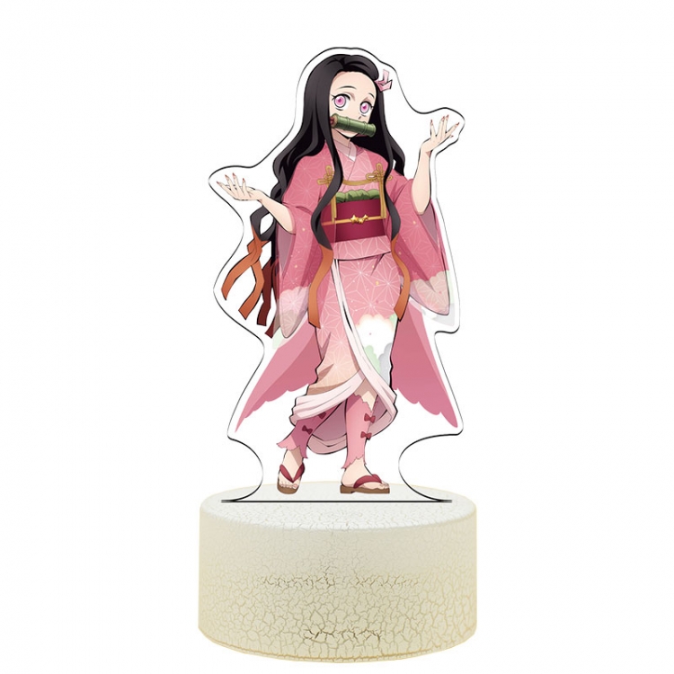 Demon Slayer Kimets Acrylic Night Light 16 Color-changing USB Interface Box Set 19X7X4CM white base