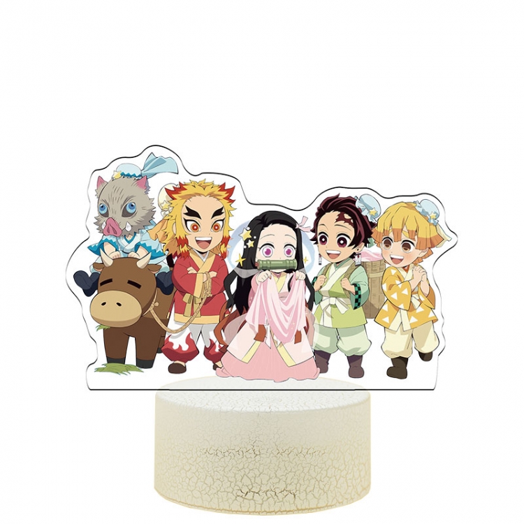 Demon Slayer Kimets Acrylic Night Light 16 Color-changing USB Interface Box Set 19X7X4CM white base