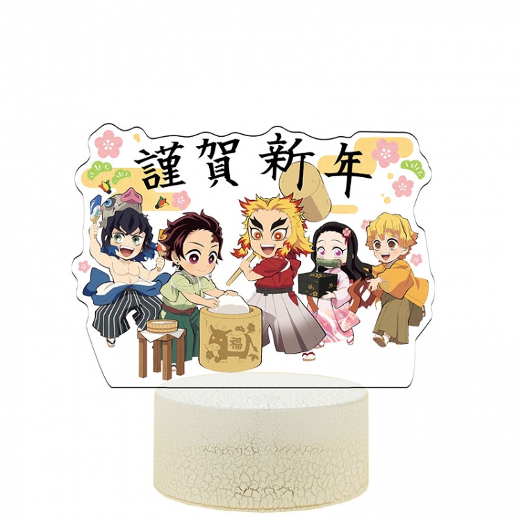 Demon Slayer Kimets Acrylic Night Light 16 Color-changing USB Interface Box Set 19X7X4CM white base