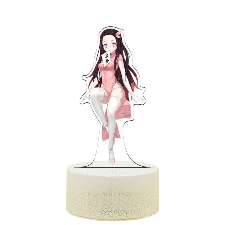 Demon Slayer Kimets Acrylic Night Light 16 Color-changing USB Interface Box Set 19X7X4CM white base
