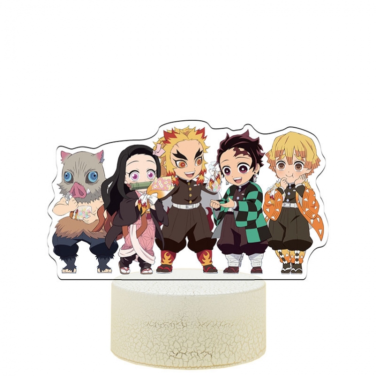 Demon Slayer Kimets Acrylic Night Light 16 Color-changing USB Interface Box Set 19X7X4CM white base