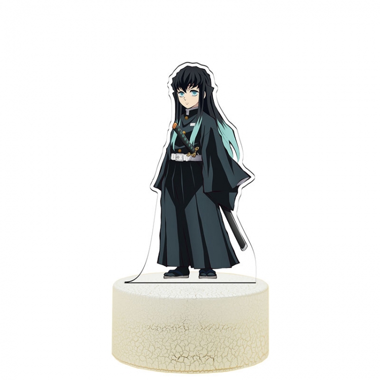 Demon Slayer Kimets Acrylic Night Light 16 Color-changing USB Interface Box Set 19X7X4CM white base