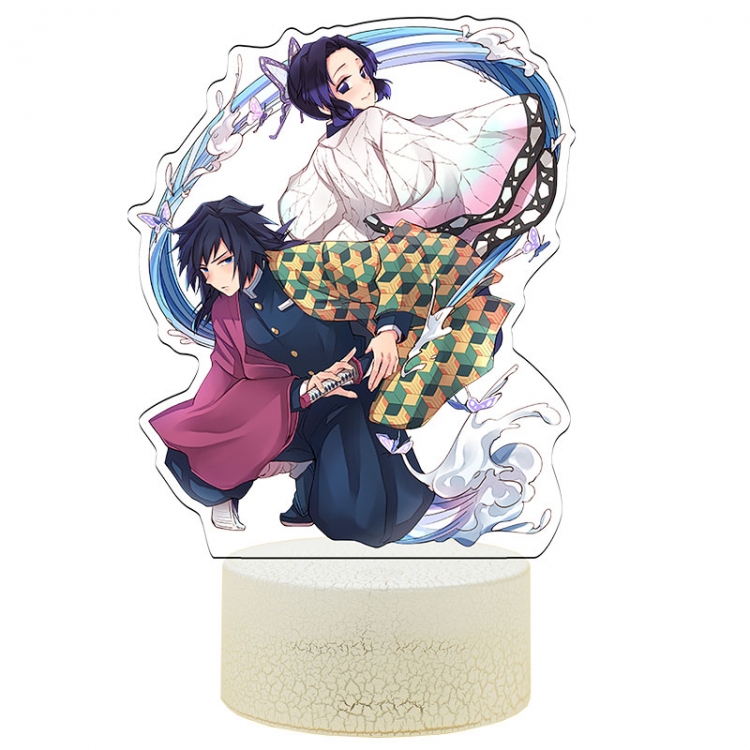 Demon Slayer Kimets Acrylic Night Light 16 Color-changing USB Interface Box Set 19X7X4CM white base