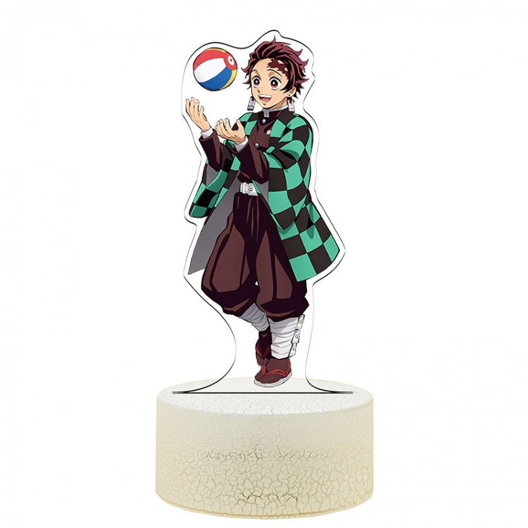 Demon Slayer Kimets Acrylic Night Light 16 Color-changing USB Interface Box Set 19X7X4CM white base