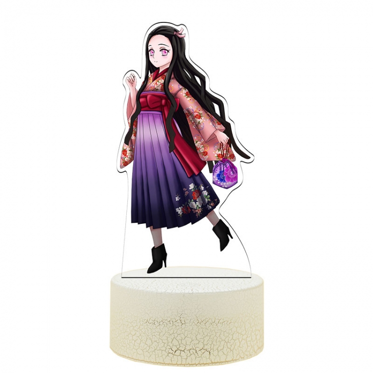 Demon Slayer Kimets Acrylic Night Light 16 Color-changing USB Interface Box Set 19X7X4CM white base