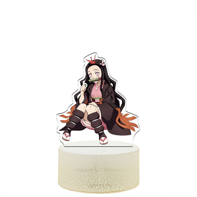 Demon Slayer Kimets Acrylic Night Light 16 Color-changing USB Interface Box Set 19X7X4CM white base