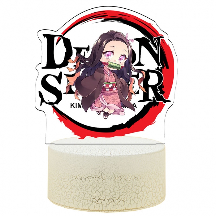 Demon Slayer Kimets Acrylic night light 16 kinds of color changing USB interface box 14X7X4CM white base