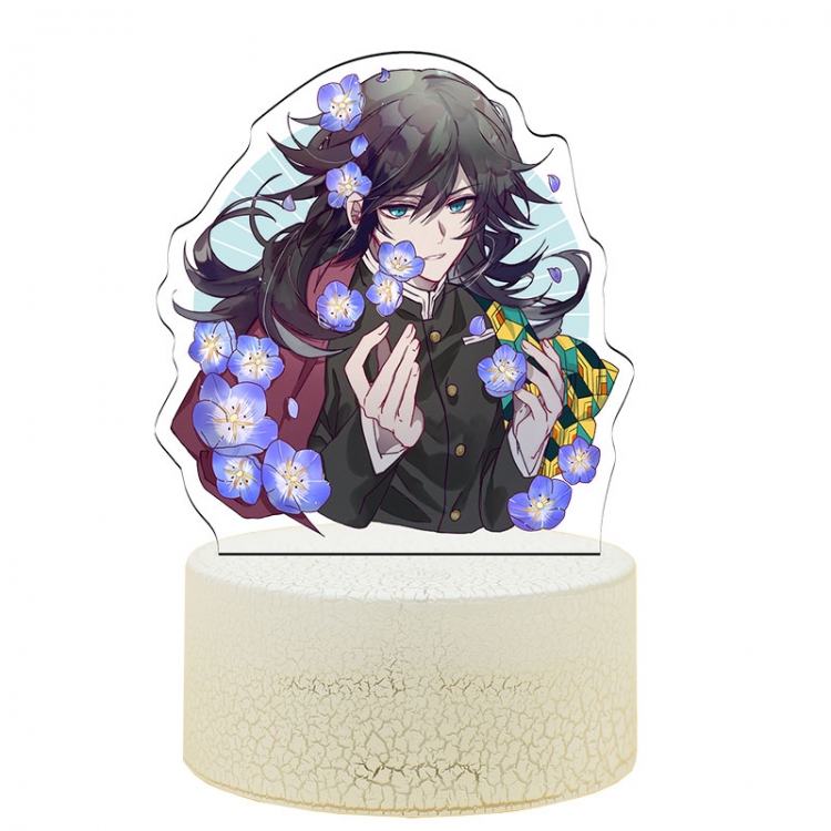 Demon Slayer Kimets Acrylic night light 16 kinds of color changing USB interface box 14X7X4CM white base