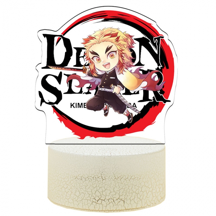 Demon Slayer Kimets Acrylic night light 16 kinds of color changing USB interface box 14X7X4CM white base