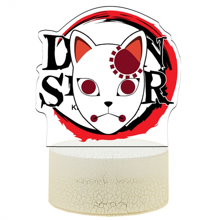 Demon Slayer Kimets Acrylic night light 16 kinds of color changing USB interface box 14X7X4CM white base