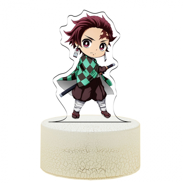 Demon Slayer Kimets Acrylic night light 16 kinds of color changing USB interface box 14X7X4CM white base