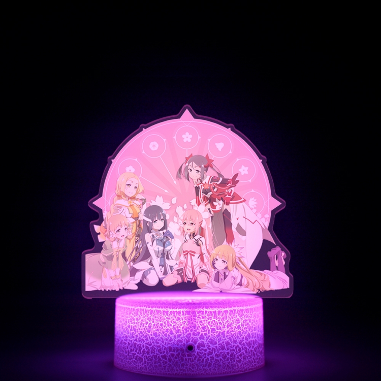 Yuki Yuna is a brave Inubouzaki.Fuu Acrylic Night Light 16 Color-changing USB Interface Box Set 19X7X4CM white base