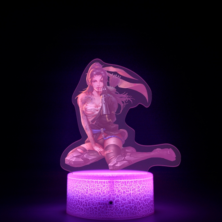 Overwatch Acrylic Night Light 16 Color-changing USB Interface Box Set 19X7X4CM white base