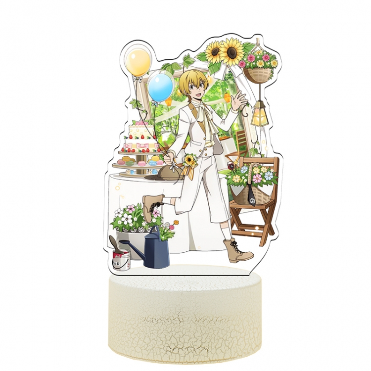 Bungo Stray Dogs Acrylic night light 16 kinds of color changing USB interface box 14X7X4CM white base