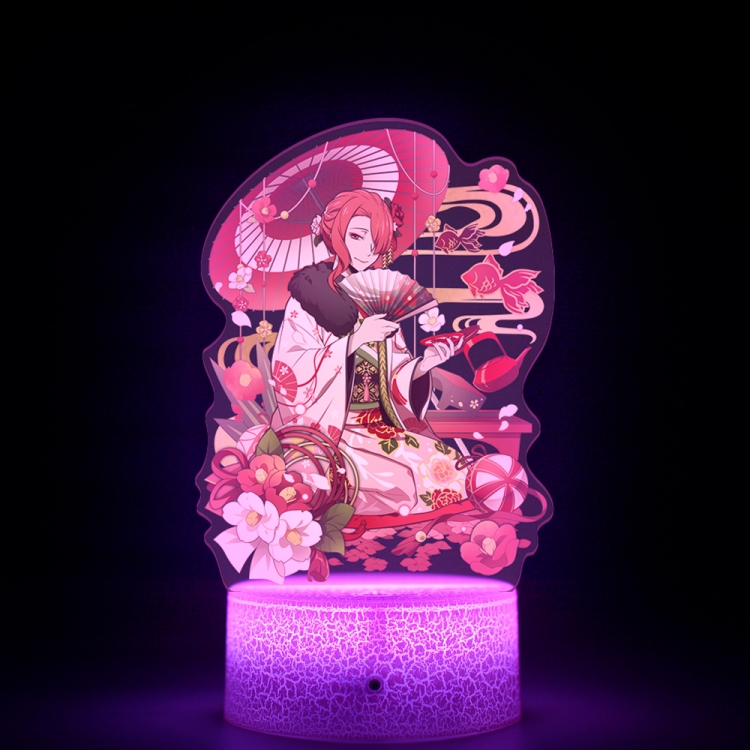 Bungo Stray Dogs Acrylic night light 16 kinds of color changing USB interface box 14X7X4CM white base
