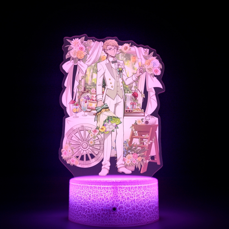 Bungo Stray Dogs Acrylic night light 16 kinds of color changing USB interface box 14X7X4CM white base