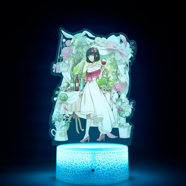 Bungo Stray Dogs Acrylic night light 16 kinds of color changing USB interface box 14X7X4CM white base