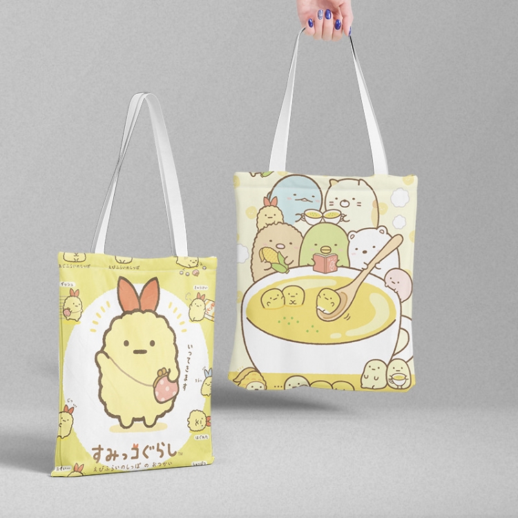 sumikko Anime peripheral canvas handbag gift bag large capacity shoulder bag 36x39cm price for 2 pcs