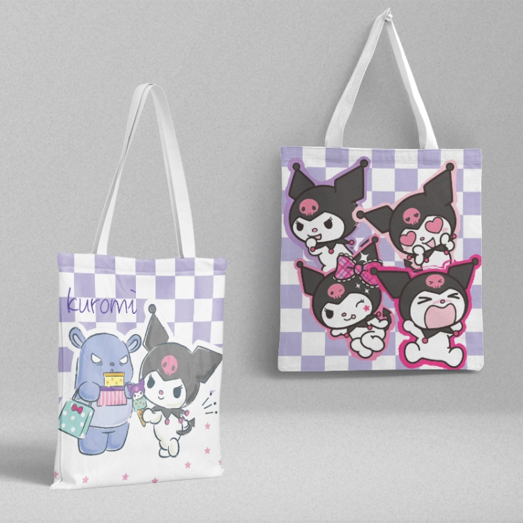 Kuromi  Anime peripheral canvas handbag gift bag large capacity shoulder bag 36x39cm price for 2 pcs