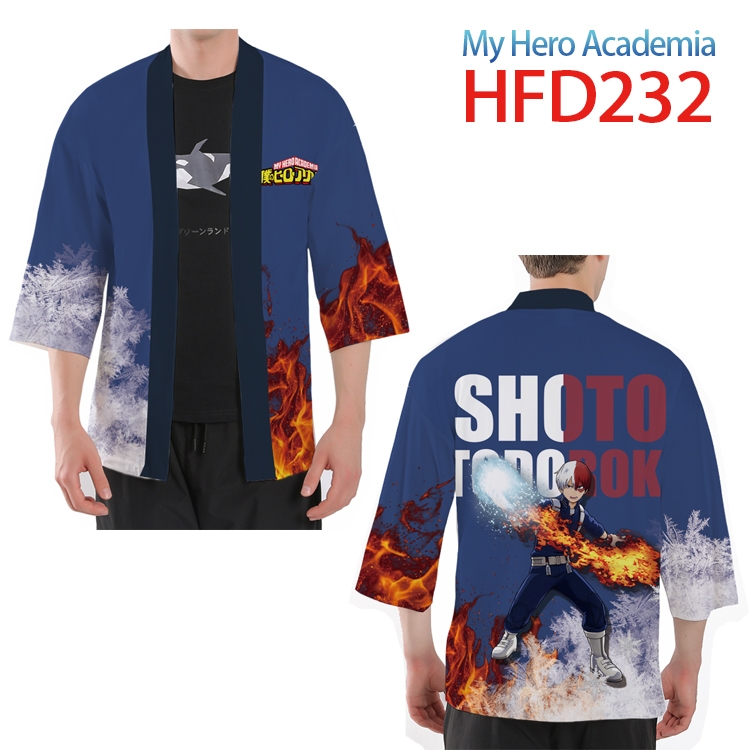 My Hero Academia Anime peripheral full-color short kimono from S to 4XL HFD 232