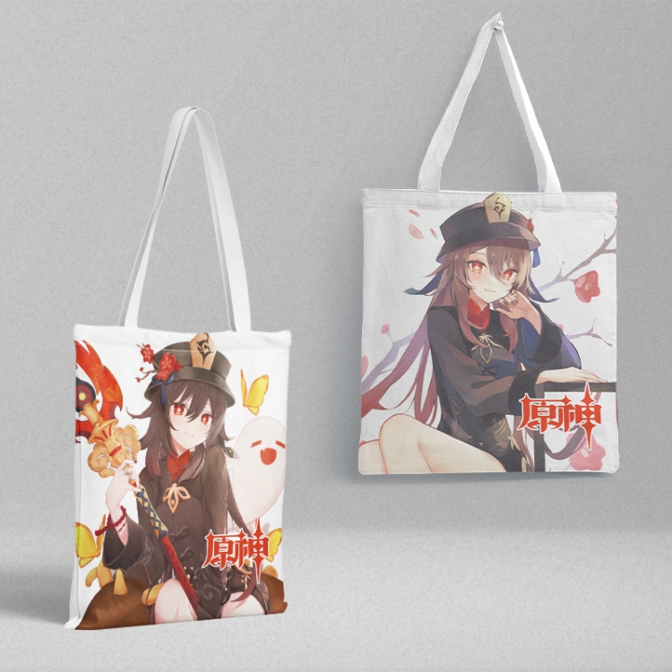Genshin Impact Anime peripheral canvas handbag gift bag large capacity shoulder bag 36x39cm price for 2 pcs