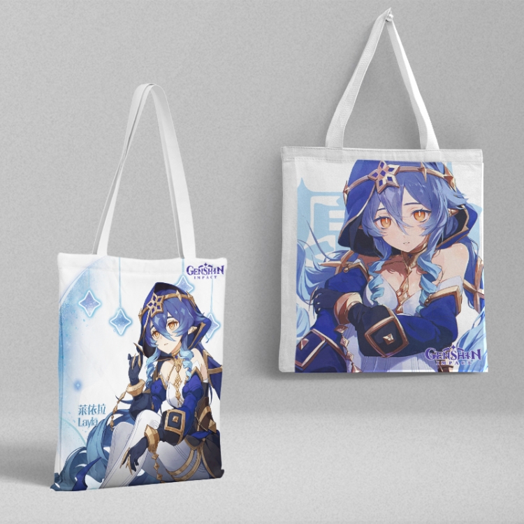 Genshin Impact Anime peripheral canvas handbag gift bag large capacity shoulder bag 36x39cm price for 2 pcs