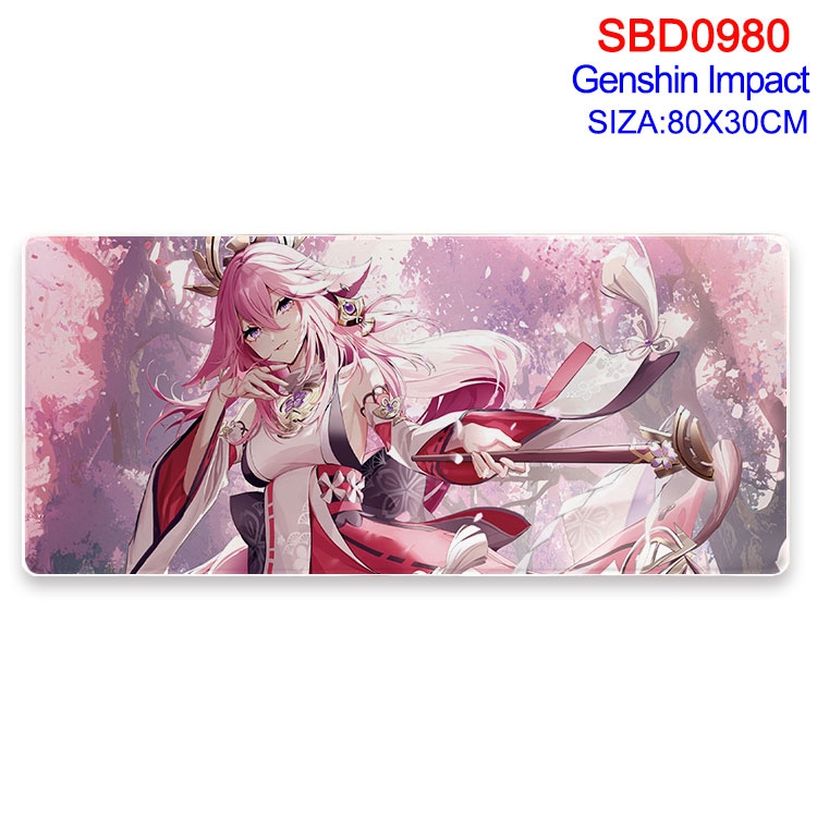Genshin Impact Anime peripheral edge lock mouse pad 30X80CM SBD-980