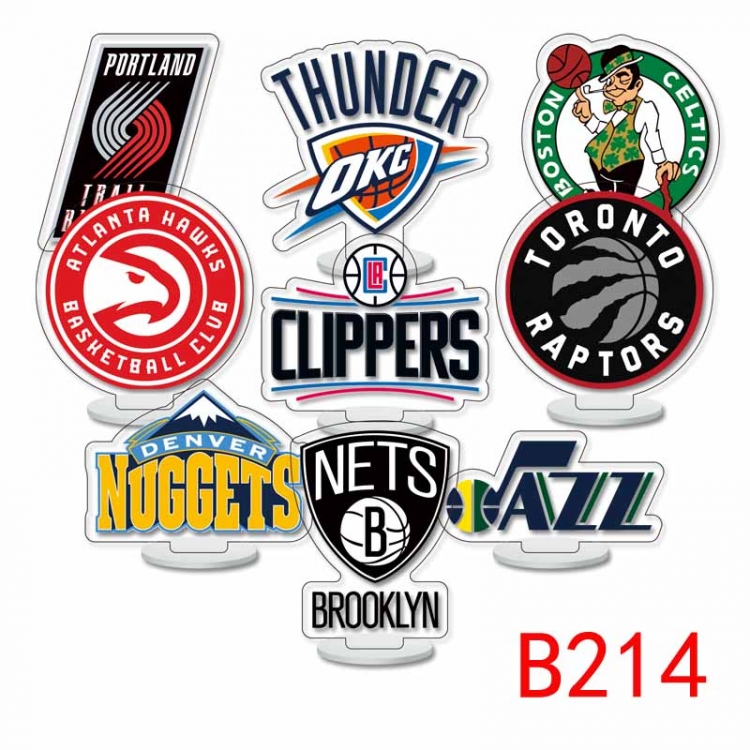 NBA Character acrylic Small Standing Plates  Keychain 6cm a set of 9 B214
