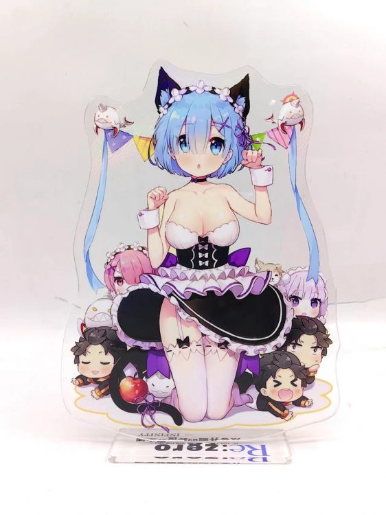 Re:Zero kara Hajimeru Isekai Seikatsu Anime Laser Acrylic Humanoid  keychain Standing Plates 0731
