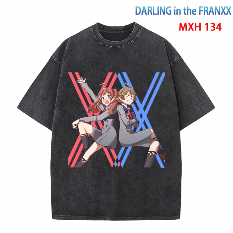 DARLING in the FRANX Anime peripheral pure cotton washed and worn T-shirt from S to 4XL MXH-134