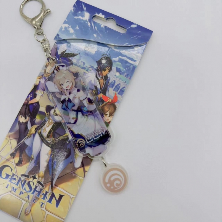 Genshin Impact Animation cartoon long acrylic key chain price for 5 pcs 1755