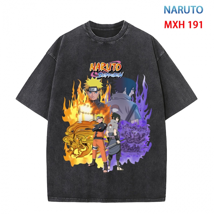 Naruto Anime peripheral pure cotton washed and worn T-shirt from S to 4XL MXH 191