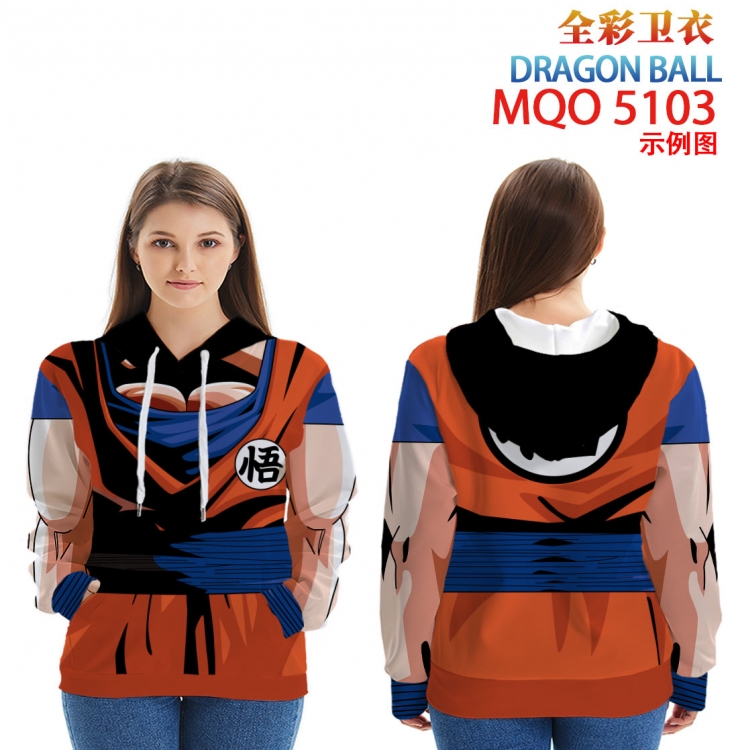 DRAGON BALL Long Sleeve Hooded Full Color Patch Pocket Sweatshirt from XXS to 4XL MQO-5103