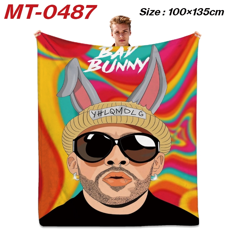 Bad Bunny flannel blanket air conditioner quilt double-sided printing 100x135cm MT-0487