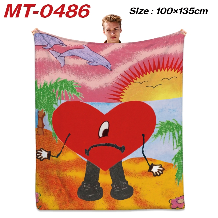 Bad Bunny flannel blanket air conditioner quilt double-sided printing 100x135cm MT-0486