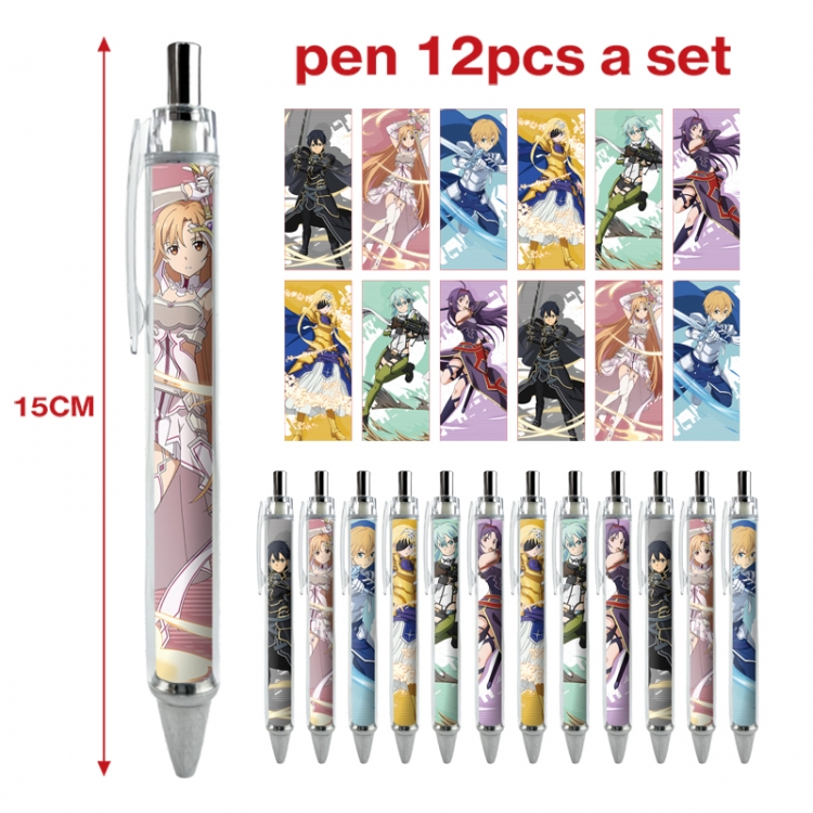 Sword Art Online anime peripheral student ballpoint pen a set of 12