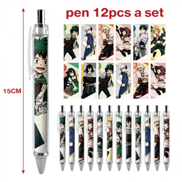 My Hero Academia anime peripheral student ballpoint pen a set of 12